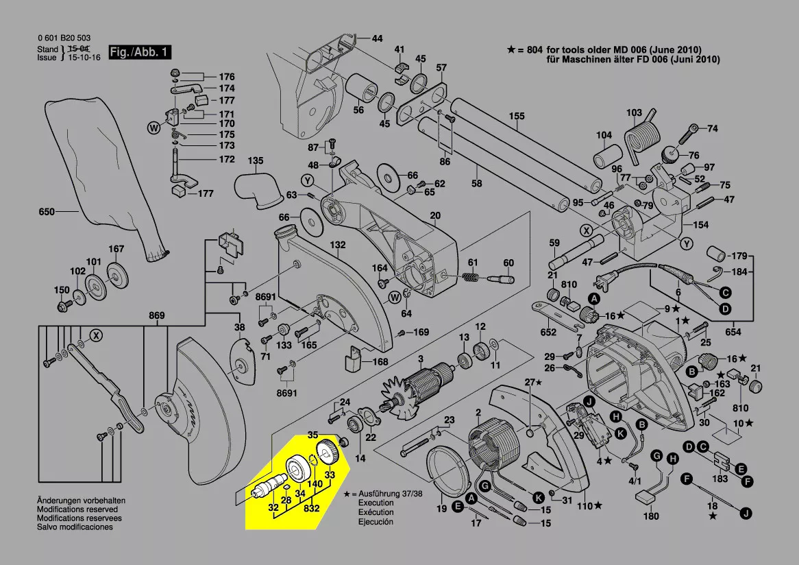 arbre porte-lame réf. 2 610 992 363 Bosch